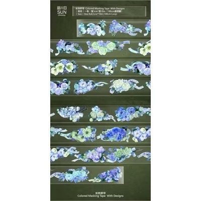 【分裝】品川日Sun《千鳥草/甜心少女/藍藍/暖暖》亮面PET膠帶-規格圖1