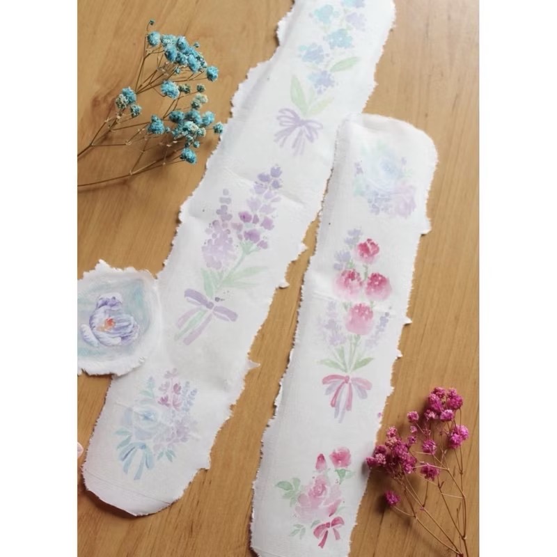 【分裝】梅刺小舖《紫藤花/雛菊/春之禮/夏之燦/豐收果物/海之粹/顏料殺手》和紙 PET膠帶-規格圖1