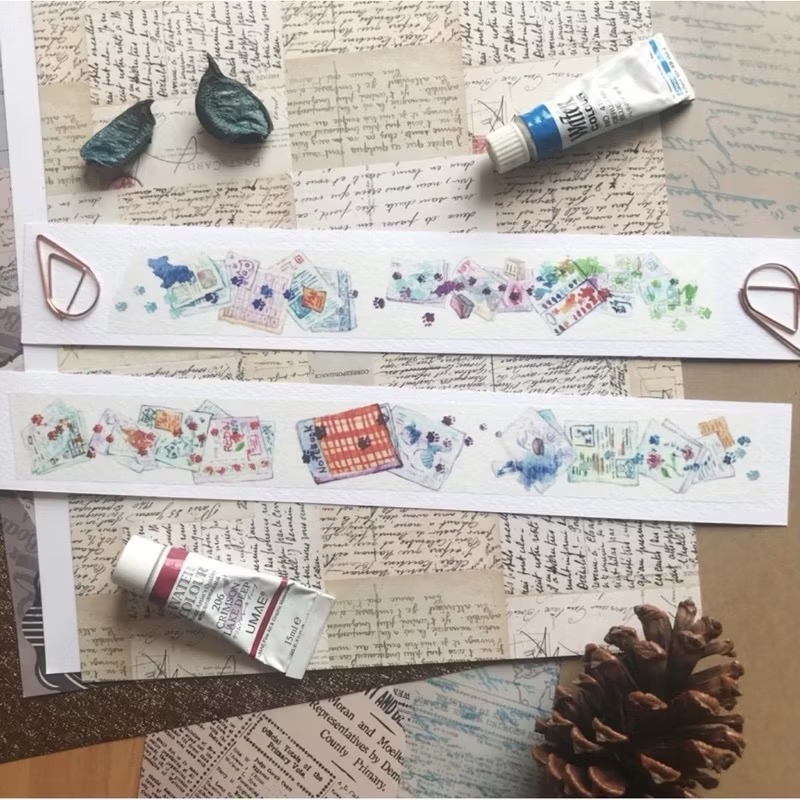 【分裝】梅刺小舖《紫藤花/雛菊/春之禮/夏之燦/豐收果物/海之粹/顏料殺手》和紙 PET膠帶-規格圖1