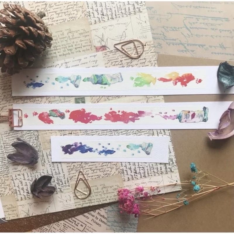 【分裝】梅刺小舖《紫藤花/雛菊/春之禮/夏之燦/豐收果物/海之粹/顏料殺手》和紙 PET膠帶-規格圖1