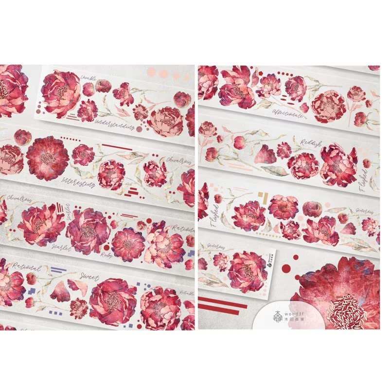 【分裝】木田森果wood3f《布榮黑/初果系列/琉璃蝶/婓虹蝶/藏紅花/銀朱花色/薔薇秘密/心動》PET膠帶-規格圖1
