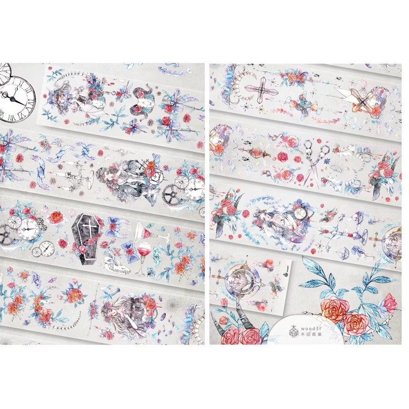 【分裝】木田森果wood3f《布榮黑/初果系列/琉璃蝶/婓虹蝶/藏紅花/銀朱花色/薔薇秘密/心動》PET膠帶-規格圖1