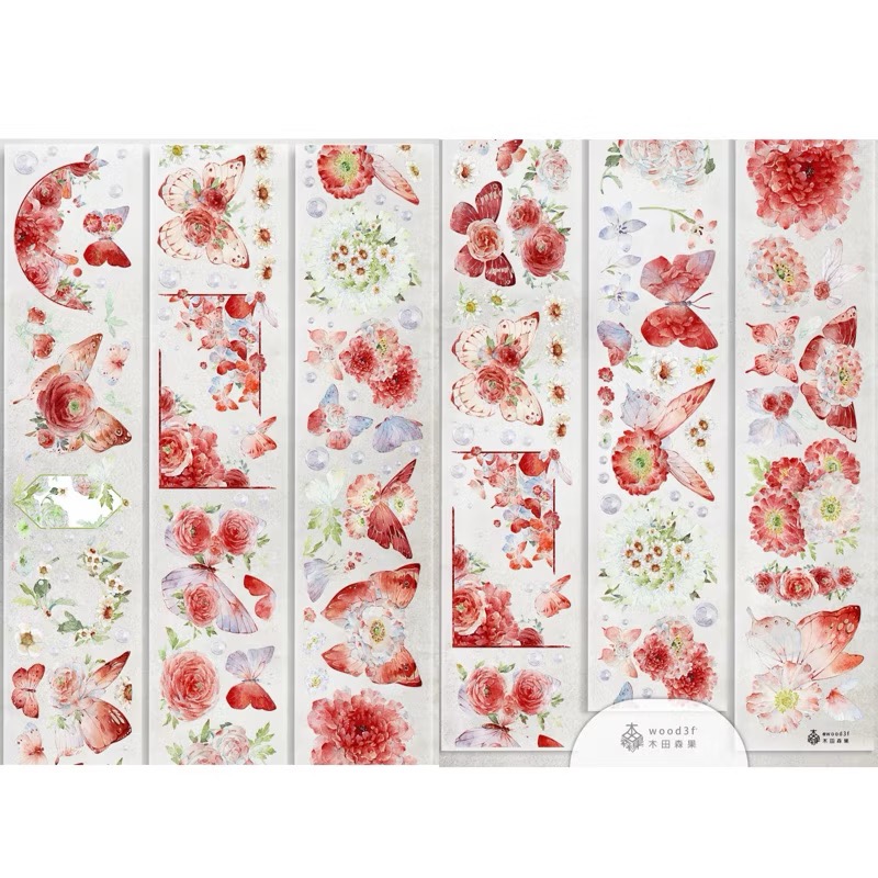 【分裝】木田森果wood3f《布榮黑/初果系列/琉璃蝶/婓虹蝶/藏紅花/銀朱花色/薔薇秘密/心動》PET膠帶-規格圖1