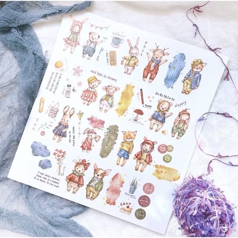 【分裝】Sonia’s illustration Life《花草時光/撕紙趣/軟糖/Doll》和紙PET膠帶-規格圖1