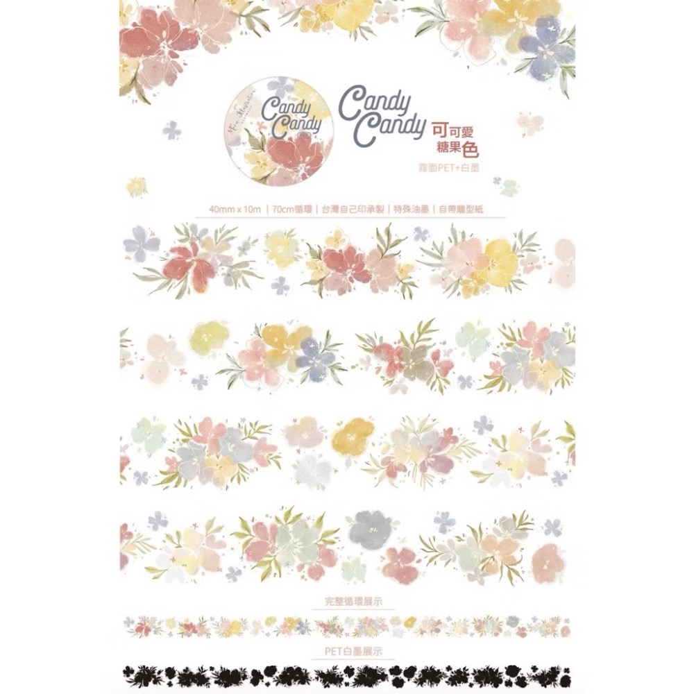 【分裝】Meow Illustration《山野間/黑皮諾/植物筆記/夏之薔薇/彩斑羽蝶/凋零之時》和紙 PET膠帶-規格圖9