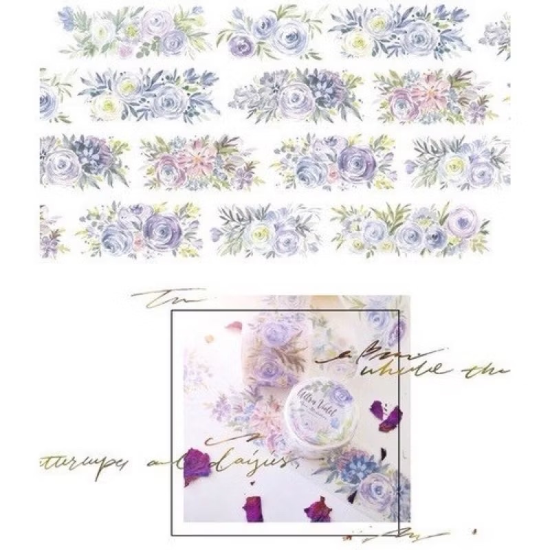 【分裝】Meow Illustration《山野間/黑皮諾/植物筆記/夏之薔薇/彩斑羽蝶/凋零之時》和紙 PET膠帶-規格圖9