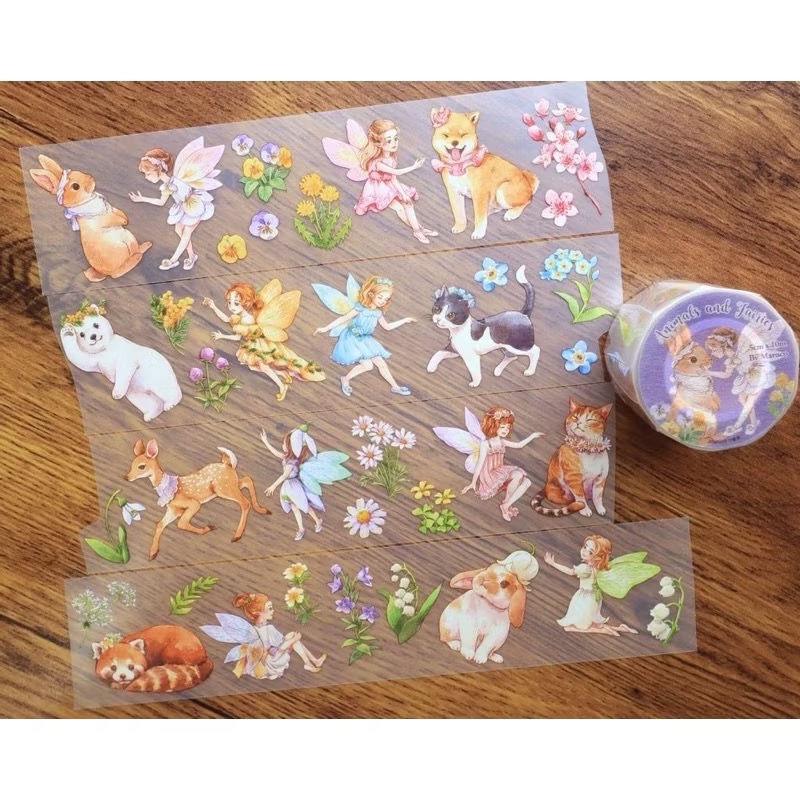 【分裝】Maruco小畫室《新品：小山雀的昭和日常/小企鵝書店/兔兔甜點小屋》和紙 PET膠帶-規格圖1