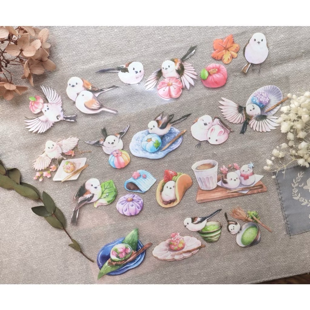 【分裝】Maruco小畫室《新品：小山雀的昭和日常/小企鵝書店/兔兔甜點小屋》和紙 PET膠帶-規格圖1