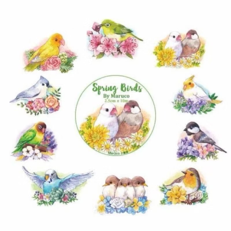 【分裝】Maruco小畫室《新品：小山雀的昭和日常/小企鵝書店/兔兔甜點小屋》和紙 PET膠帶-規格圖1