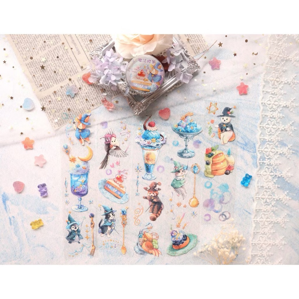 【分裝】Maruco小畫室《新品：小山雀的昭和日常/小企鵝書店/兔兔甜點小屋》和紙 PET膠帶-規格圖1