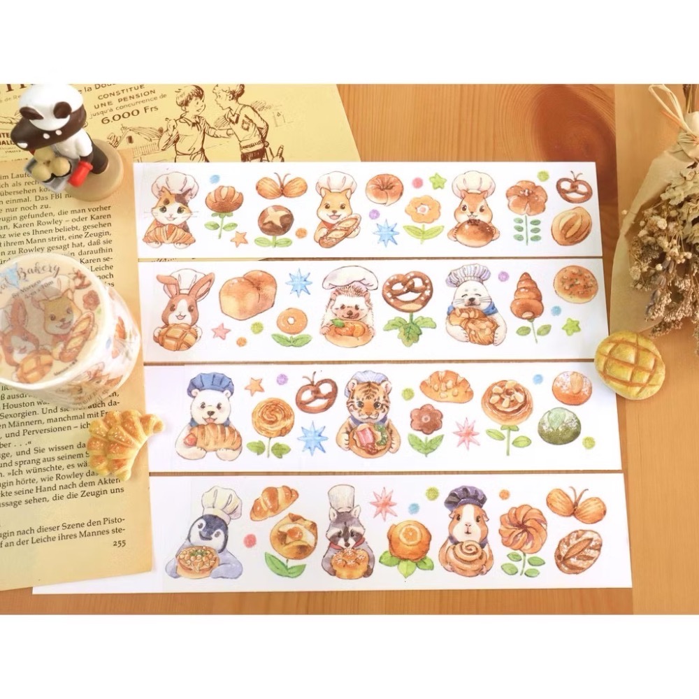 【分裝】Maruco小畫室《新品：小山雀的昭和日常/小企鵝書店/兔兔甜點小屋》和紙 PET膠帶-規格圖1
