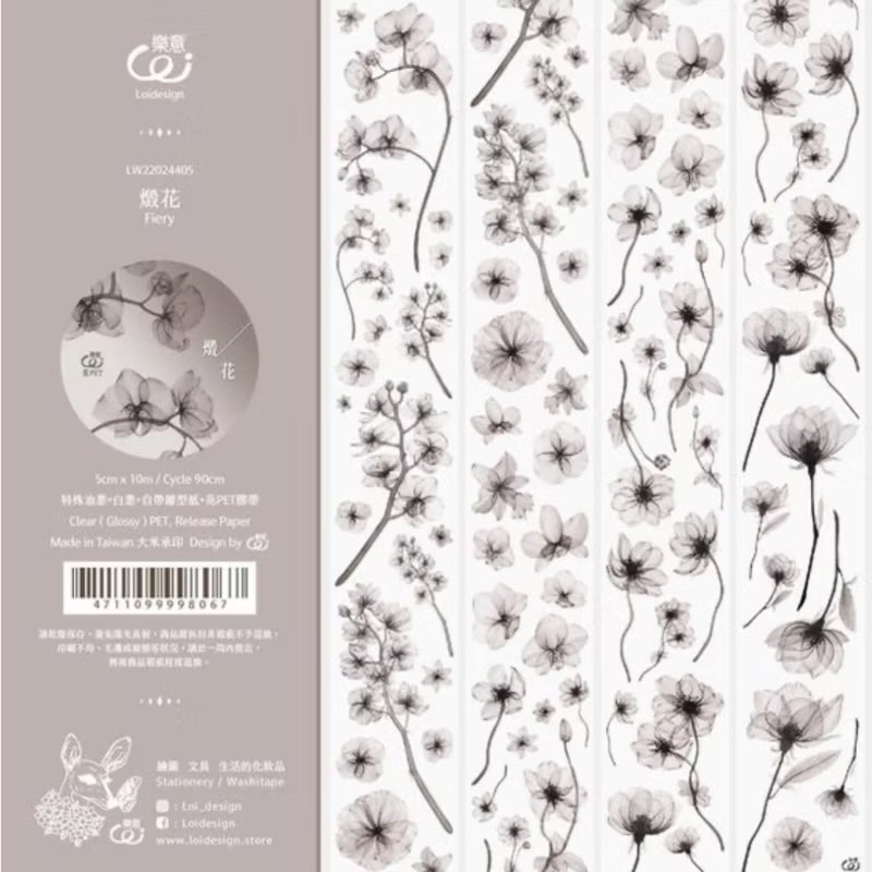 【分裝】樂意5cm亮面PET膠帶《瓶子/採集美好/星野/山野/日野/大貓咪/出差少女/偷閒少女/帶電少女/珠綴/彩系》-規格圖2