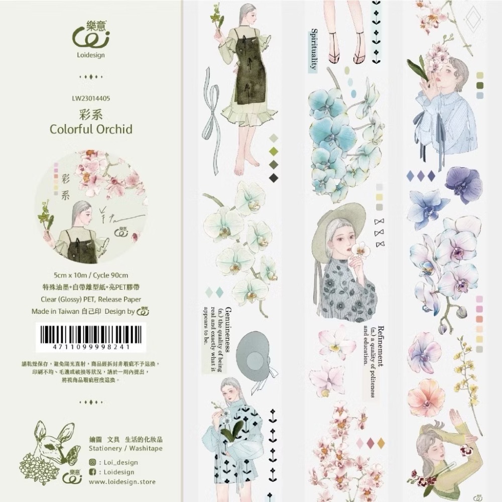 【分裝】樂意5cm亮面PET膠帶《瓶子/採集美好/星野/山野/日野/大貓咪/出差少女/偷閒少女/帶電少女/珠綴/彩系》-規格圖2