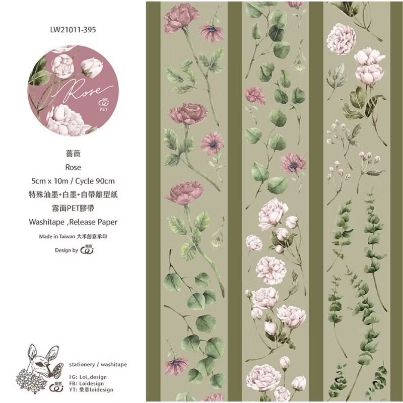 【分裝】樂意5cm霧面PET膠帶《繾色/古色/燬花/璃花/凝香/幽香/襯色/喵喵/中二貓/My dear/石膏像》-規格圖1