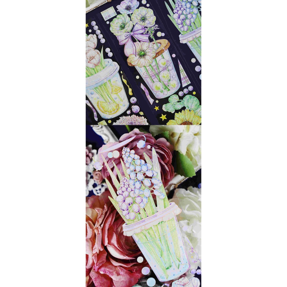 【分裝】Curily Studio《錦繡盛夏/春花未眠/女僕咖啡館/蝶之韻/來一杯花花呀/極光雛菊/曉夢蝶》PET膠帶-細節圖3