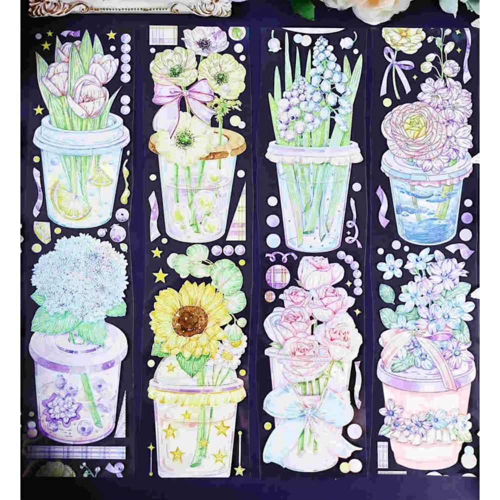 【分裝】Curily Studio《錦繡盛夏/春花未眠/女僕咖啡館/蝶之韻/來一杯花花呀/極光雛菊/曉夢蝶》PET膠帶-細節圖4