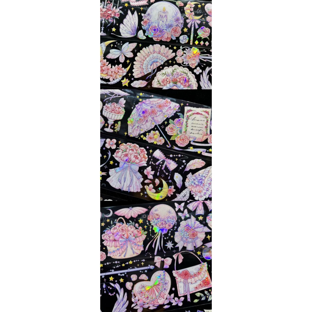 【分裝】Curily Studio《錦繡盛夏/春花未眠/女僕咖啡館/蝶之韻/來一杯花花呀/極光雛菊/曉夢蝶》PET膠帶-細節圖7