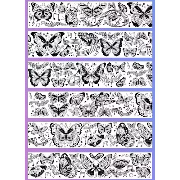 【分裝】Curily Studio《蝶之韻/粉蝶花/百日葵/來一杯花花呀/極光雛菊/曉夢蝶/星夢花嫁》PET膠帶-規格圖7