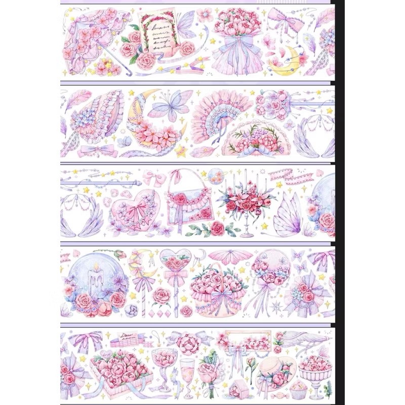 【分裝】Curily Studio《蝶之韻/粉蝶花/百日葵/來一杯花花呀/極光雛菊/曉夢蝶/星夢花嫁》PET膠帶-規格圖7