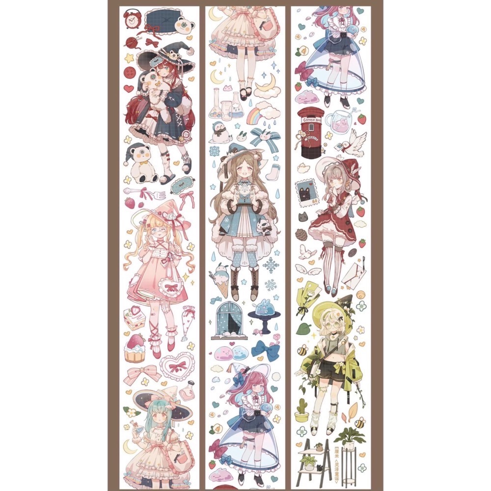 【分裝】E厘米《魔女晚安/雙子小咔布/紅袖讚禮/靈澤童謠/白燭熒火/秘境海域》PET膠帶-細節圖5