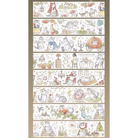 【分裝】E厘米《苜蓿夏夢/霜藍梔語/魔女晚安/雙子小咔布/紅袖讚禮/靈澤童謠/白燭熒火/秘境海域》PET膠帶-規格圖1