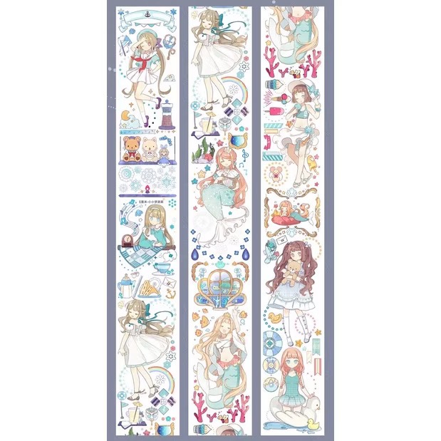 【分裝】E厘米《涼夏精靈/苜蓿夏夢/霜藍梔語/魔女晚安/雙子小咔布/紅袖讚禮/靈澤童謠/白燭熒火/秘境海域》PET膠帶-規格圖1