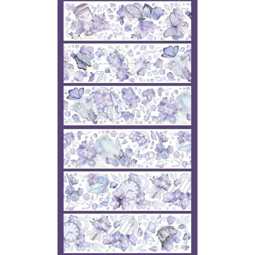 【分裝】E厘米《苜蓿夏夢/霜藍梔語/魔女晚安/雙子小咔布/紅袖讚禮/靈澤童謠/白燭熒火/秘境海域》PET膠帶-規格圖1