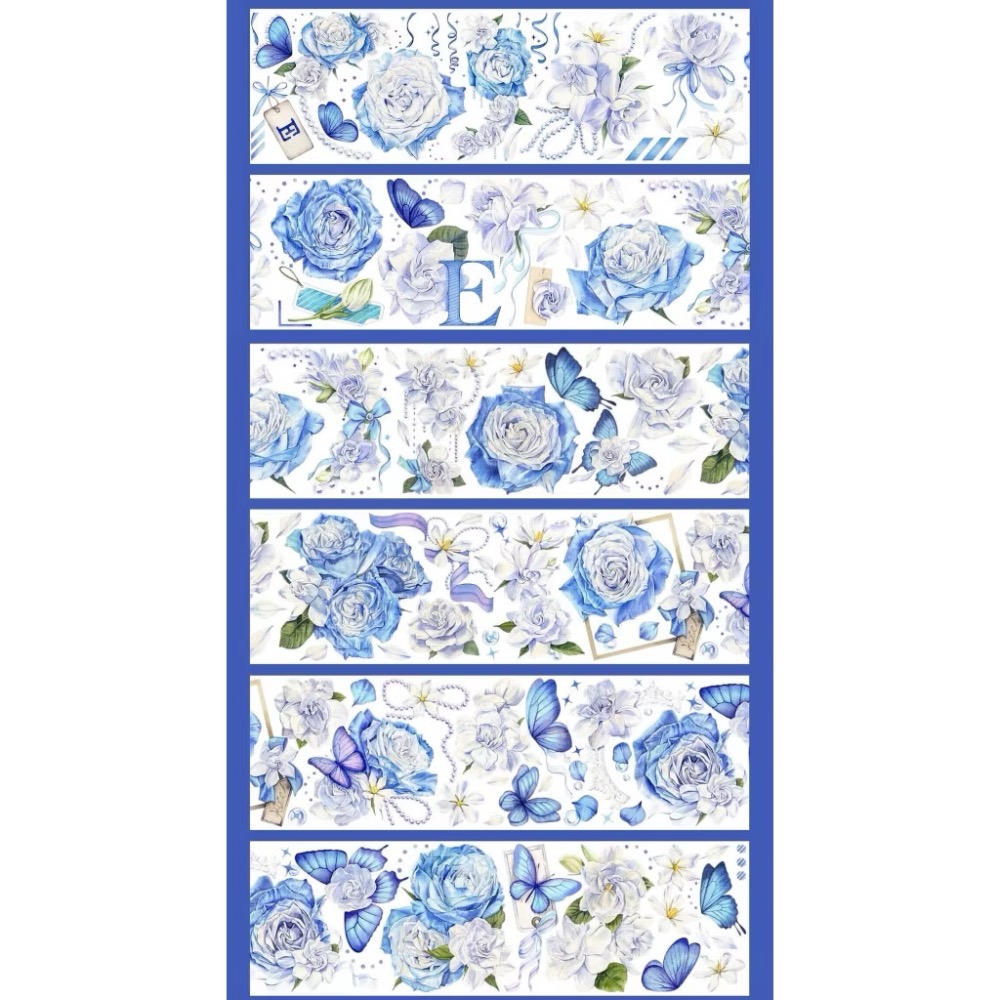 【分裝】E厘米《苜蓿夏夢/霜藍梔語/魔女晚安/雙子小咔布/紅袖讚禮/靈澤童謠/白燭熒火/秘境海域》PET膠帶-規格圖1