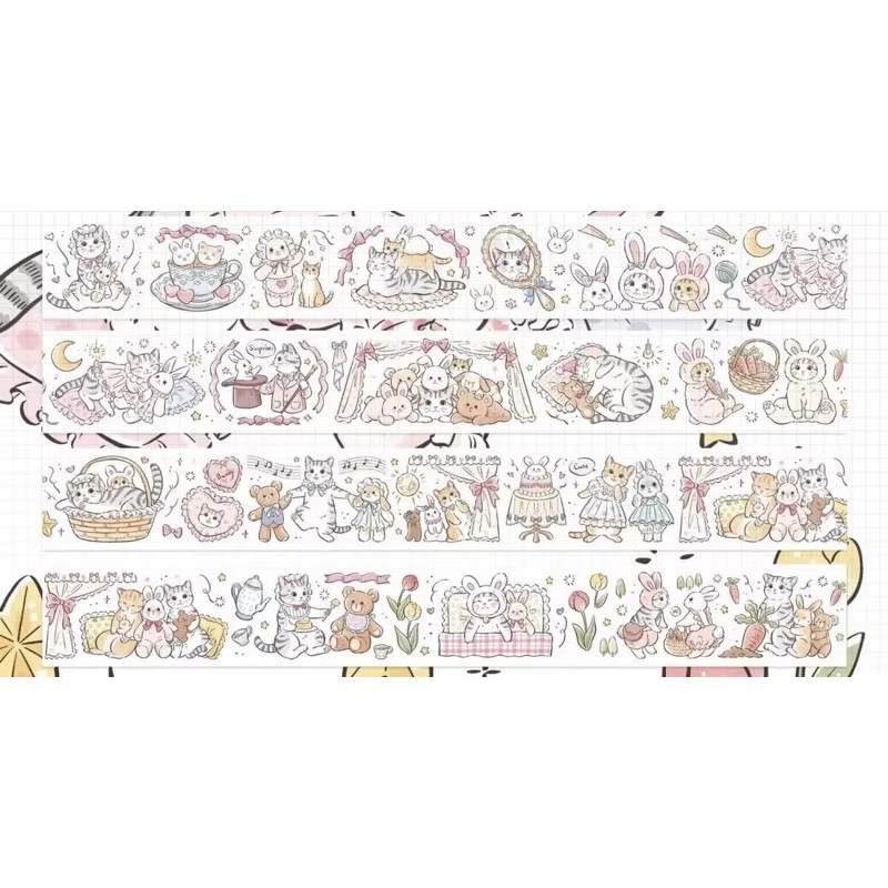 【分裝】E厘米《苜蓿夏夢/霜藍梔語/魔女晚安/雙子小咔布/紅袖讚禮/靈澤童謠/白燭熒火/秘境海域》PET膠帶-規格圖1