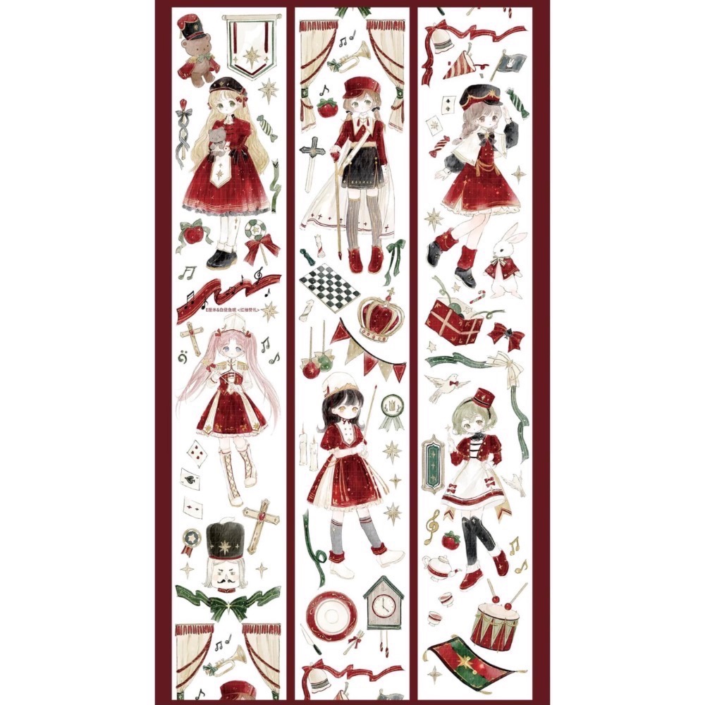 【分裝】E厘米《魔女晚安/雙子小咔布/紅袖讚禮/靈澤童謠/白燭熒火/秘境海域》PET膠帶-規格圖7