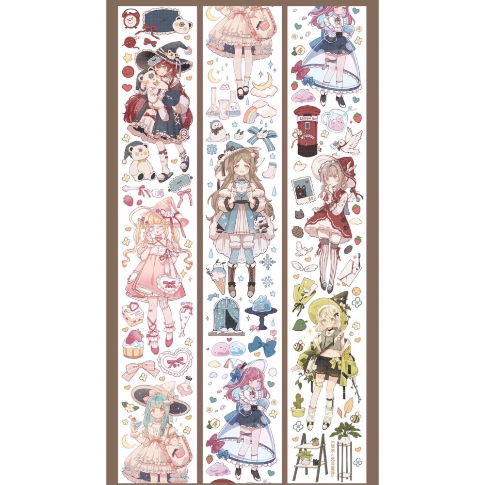 【分裝】E厘米《魔女晚安/雙子小咔布/紅袖讚禮/靈澤童謠/白燭熒火/秘境海域》PET膠帶-規格圖7