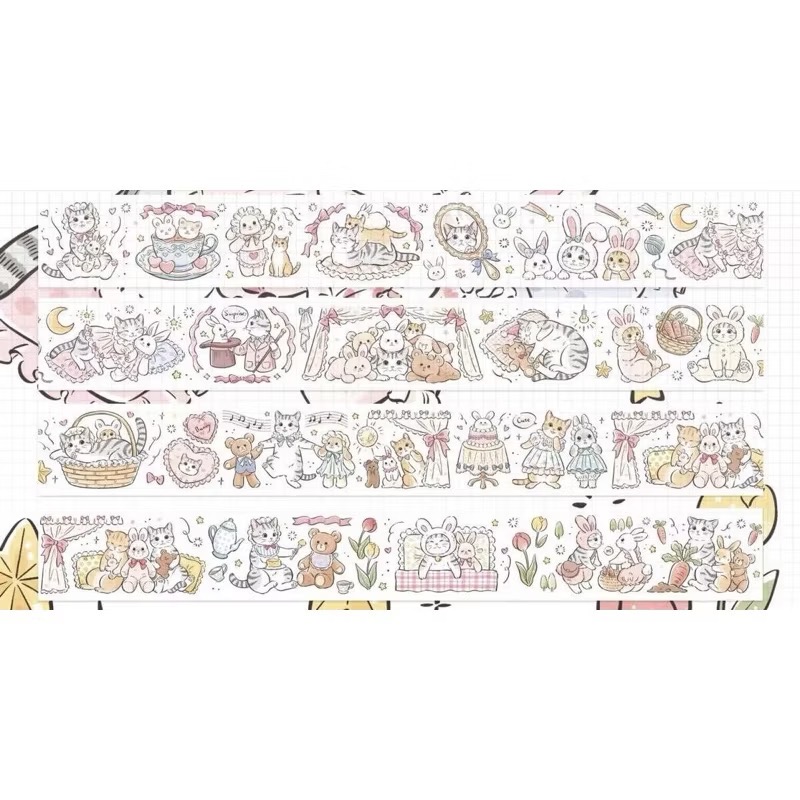 【分裝】E厘米《涼夏精靈/苜蓿夏夢/霜藍梔語/魔女晚安/雙子小咔布/紅袖讚禮/靈澤童謠/白燭熒火/秘境海域》PET膠帶-規格圖1