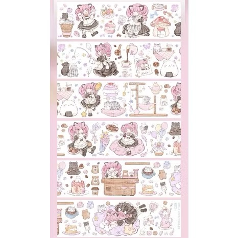 【分裝】E厘米《涼夏精靈/苜蓿夏夢/霜藍梔語/魔女晚安/雙子小咔布/紅袖讚禮/靈澤童謠/白燭熒火/秘境海域》PET膠帶-規格圖1