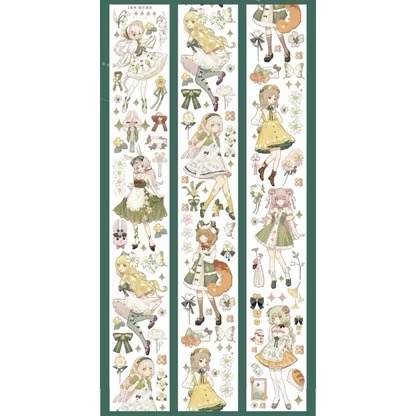 【分裝】E厘米《涼夏精靈/苜蓿夏夢/霜藍梔語/魔女晚安/雙子小咔布/紅袖讚禮/靈澤童謠/白燭熒火/秘境海域》PET膠帶-規格圖1