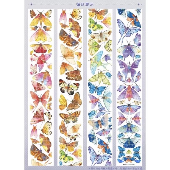 【分裝】Kuma熊口組《似蝶/甜夢藍藍/甜夢粉粉/飄飄/蝶舞》亮面PET膠帶-規格圖4