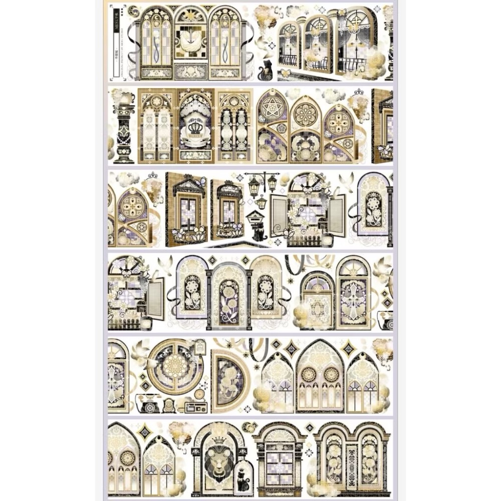 【分裝】MENU手帳規劃局《浮光泡影/嫣然泡影/往事/拂白抱紅/皎皎澄盈/莓煩惱/聖鴿逐星/聖樂之殿/寄柔思》PET膠帶-規格圖5