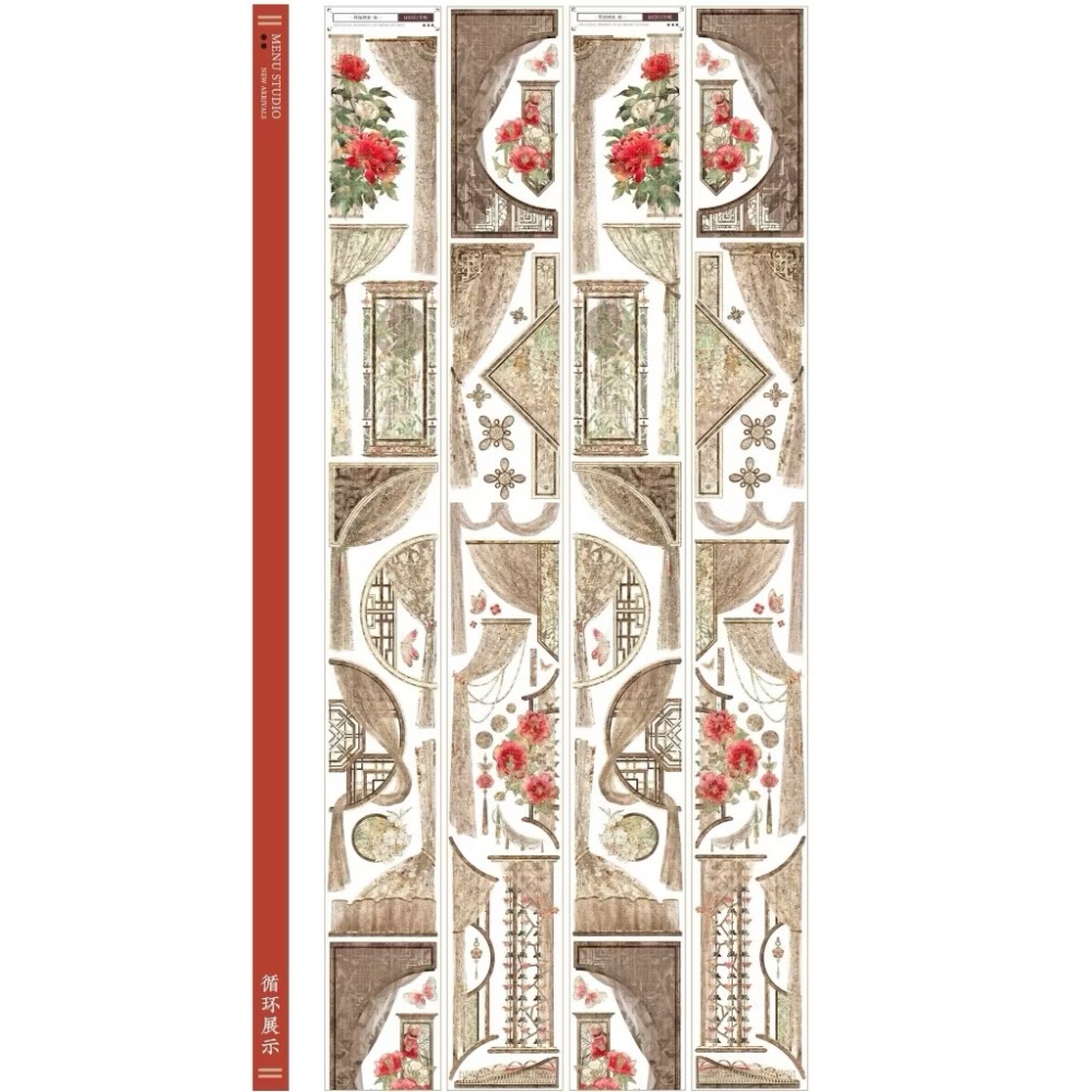 【分裝】MENU手帳規劃局《浮光泡影/嫣然泡影/往事/拂白抱紅/皎皎澄盈/莓煩惱/聖鴿逐星/聖樂之殿/寄柔思》PET膠帶-規格圖5