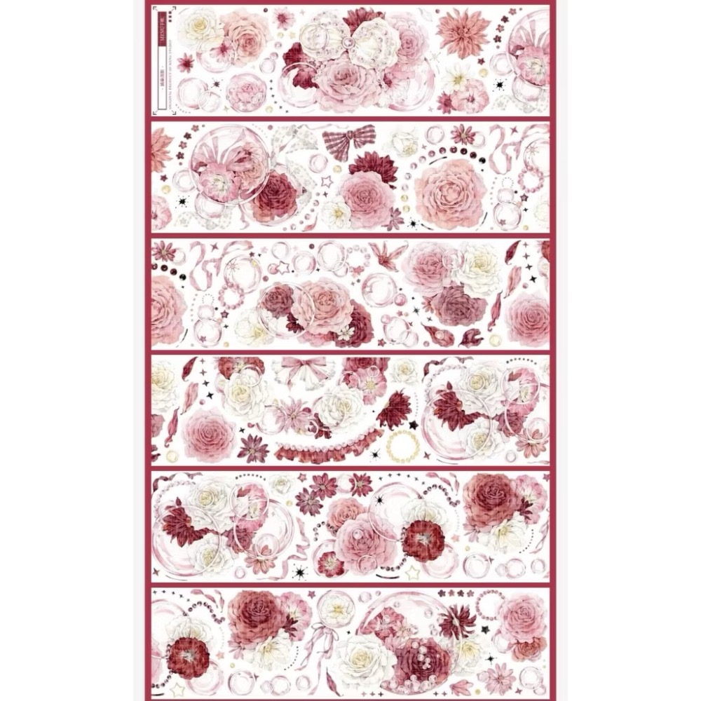 【分裝】MENU手帳規劃局《浮光泡影/嫣然泡影/往事/拂白抱紅/皎皎澄盈/莓煩惱/聖鴿逐星/聖樂之殿/寄柔思》PET膠帶-規格圖5
