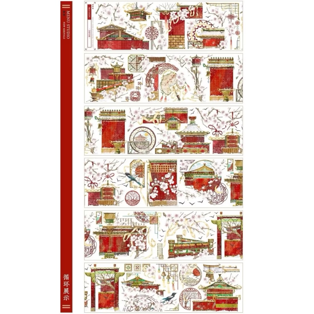 【分裝】MENU手帳規劃局《浮光泡影/嫣然泡影/往事/拂白抱紅/皎皎澄盈/莓煩惱/聖鴿逐星/聖樂之殿/寄柔思》PET膠帶-規格圖5