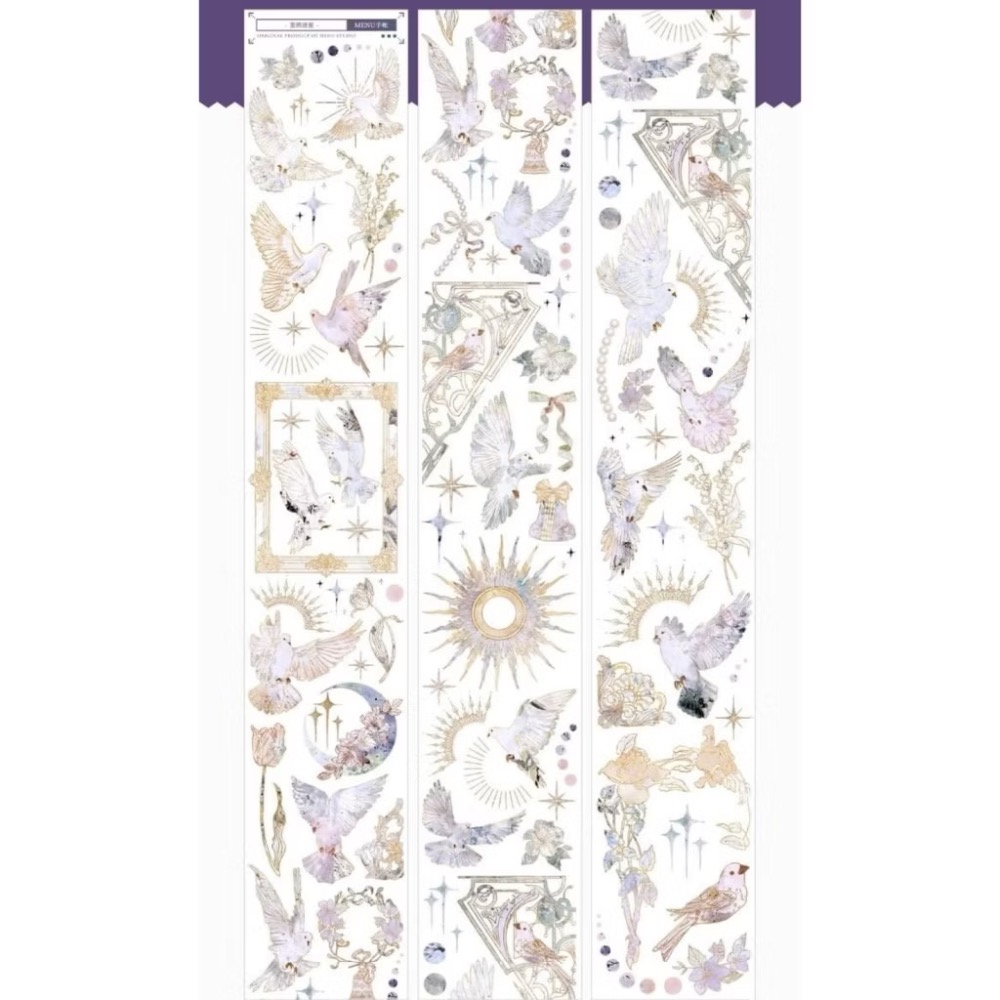 聖鴿逐星（6.5x100cm）貝殼金