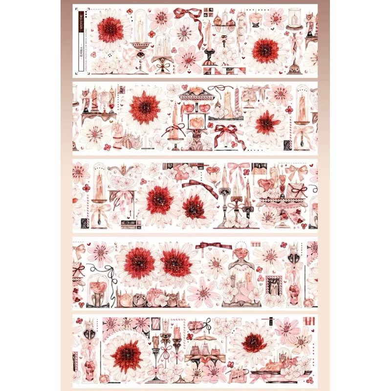 【分裝】MENU手帳規劃局《浮光泡影/嫣然泡影/往事/拂白抱紅/皎皎澄盈/莓煩惱/聖鴿逐星/聖樂之殿/寄柔思》PET膠帶-規格圖5