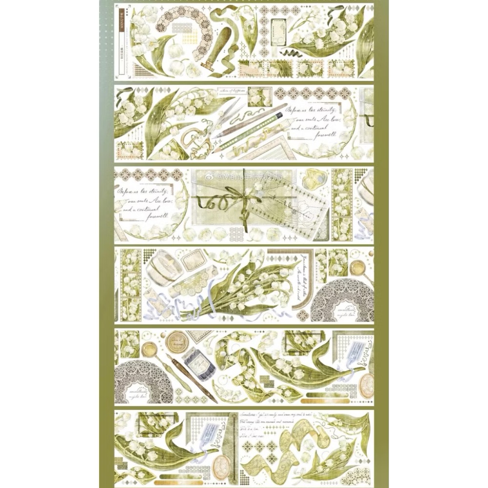 【分裝】MENU手帳規劃局《浮光泡影/嫣然泡影/往事/拂白抱紅/皎皎澄盈/莓煩惱/聖鴿逐星/聖樂之殿/寄柔思》PET膠帶-規格圖5