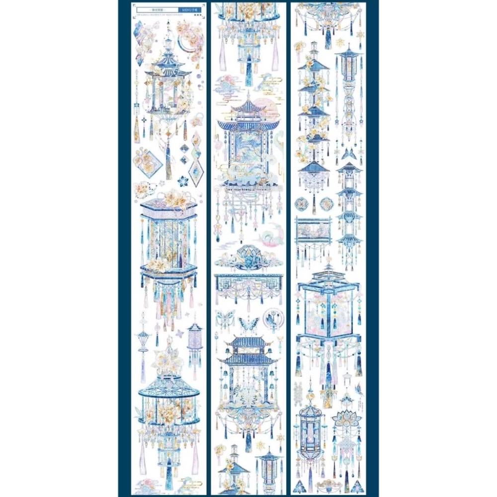 【分裝】MENU手帳規劃局《浮光泡影/嫣然泡影/往事/拂白抱紅/皎皎澄盈/莓煩惱/聖鴿逐星/聖樂之殿/寄柔思》PET膠帶-規格圖5