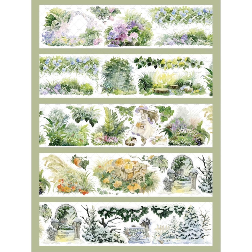 【分裝】MOODTAPE《仙野小徑/綠野迷蹤/香野百合/浮野書屋》PET膠帶-細節圖4