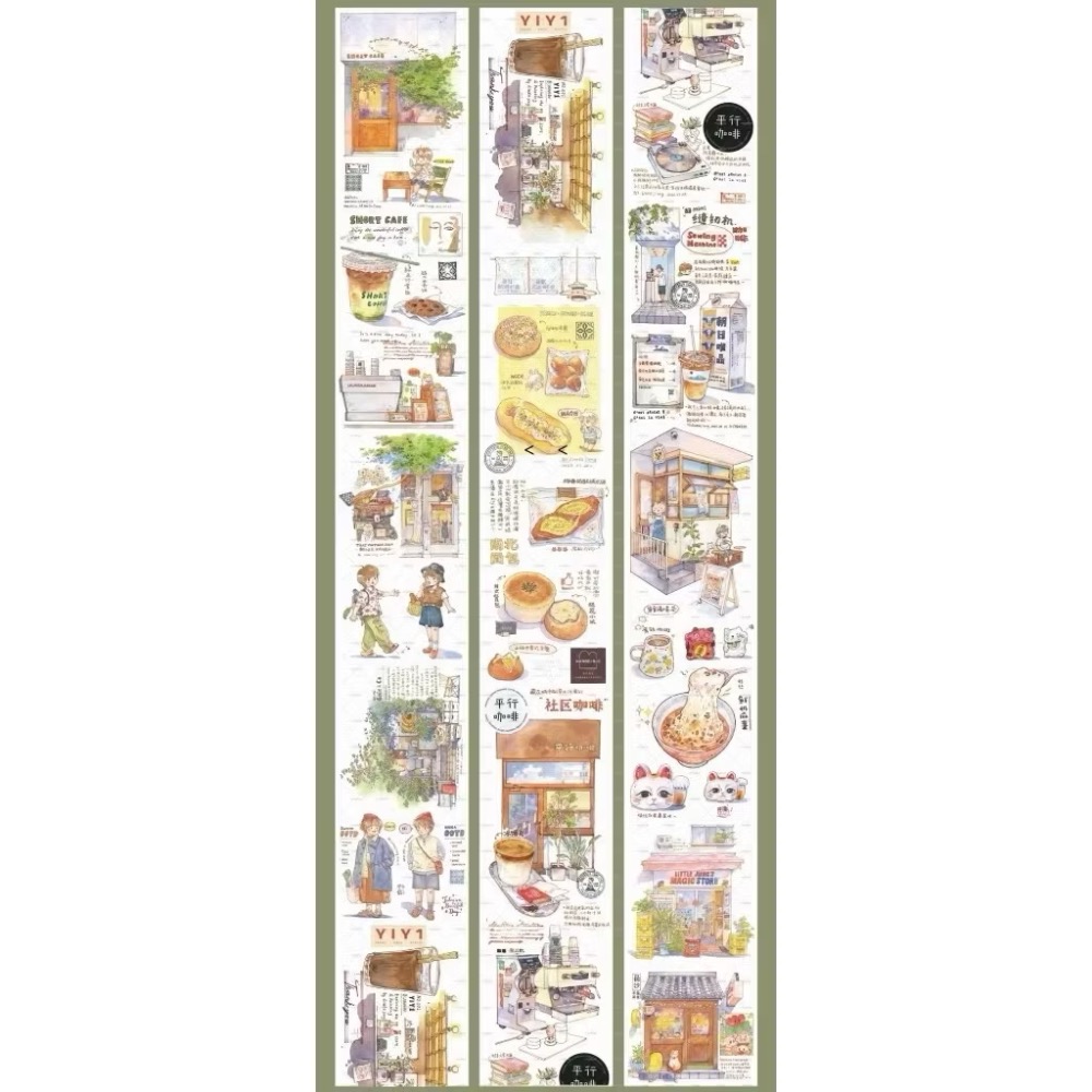 【分裝】MOODTAPE A《Travel Movie/完美一週/手帳裡的小時光/甜心麵包屋/躲貓貓》PET膠帶-規格圖2