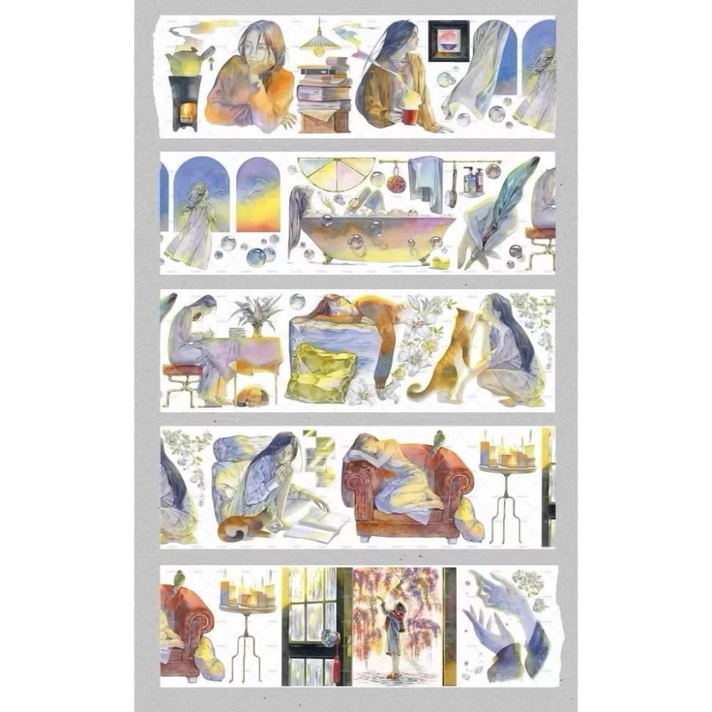 【分裝】MOODTAPE A《Travel Movie/完美一週/手帳裡的小時光/甜心麵包屋/躲貓貓》PET膠帶-規格圖2