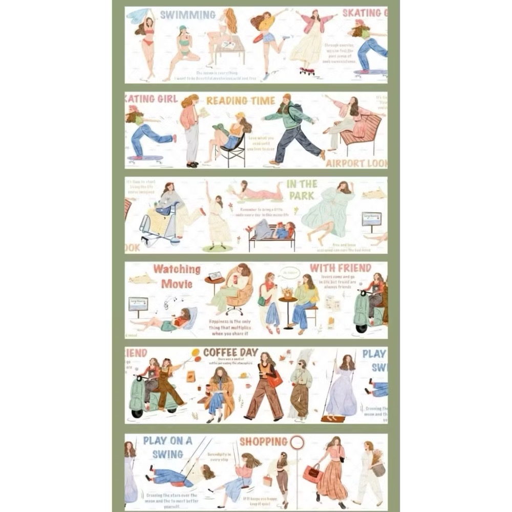 【分裝】MOODTAPE B《午夜迷樂/工作一刻/城市天空之上/春欲乘風歸去/夢中馬戲團/伊莎貝拉/橘子糖》PET膠帶-規格圖2