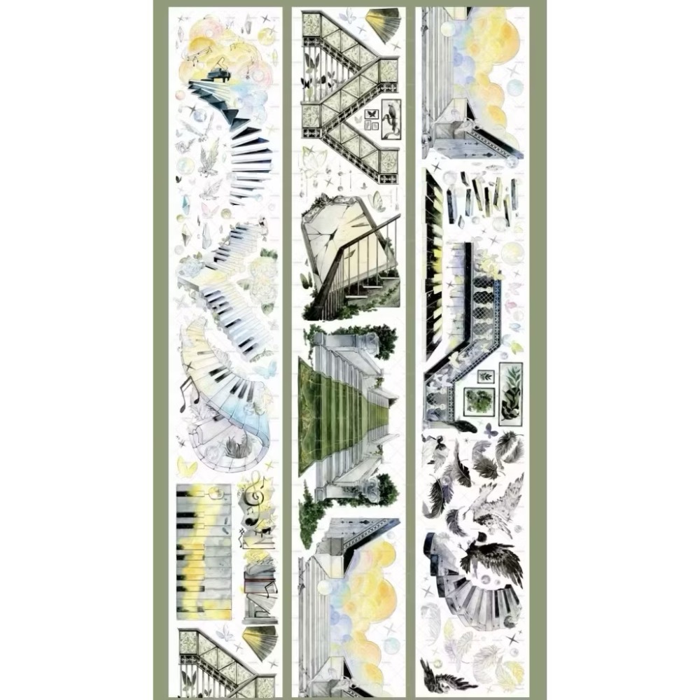 【分裝】MOODTAPE B《午夜迷樂/工作一刻/城市天空之上/春欲乘風歸去/夢中馬戲團/伊莎貝拉/橘子糖》PET膠帶-規格圖2