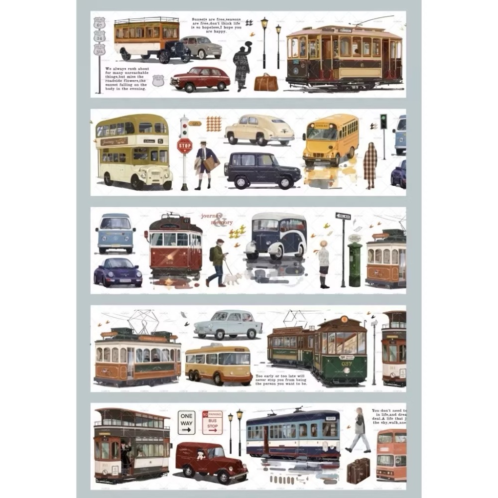 【分裝】MOODTAPE B《午夜迷樂/工作一刻/城市天空之上/春欲乘風歸去/夢中馬戲團/伊莎貝拉/橘子糖》PET膠帶-規格圖2