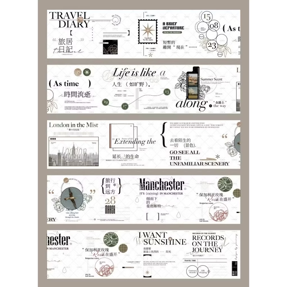 【分裝】MOODTAPE B《午夜迷樂/工作一刻/城市天空之上/春欲乘風歸去/夢中馬戲團/伊莎貝拉/橘子糖》PET膠帶-規格圖2